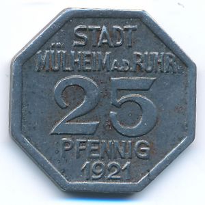Mulheim, 25 пфеннигов, 1921