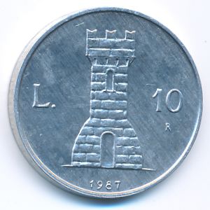 Сан-Марино, 10 лир (1987 г.)