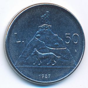 San Marino, 50 lire, 1987