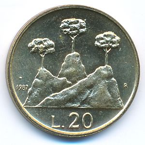 Сан-Марино, 20 лир (1987 г.)
