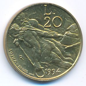 San Marino, 20 lire, 1994