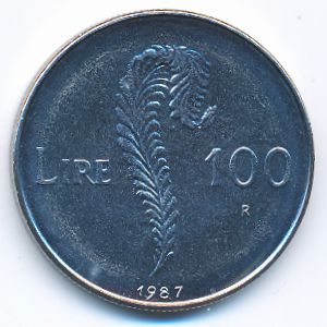 San Marino, 100 lire, 1987