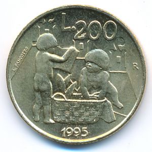 San Marino, 200 lire, 1995