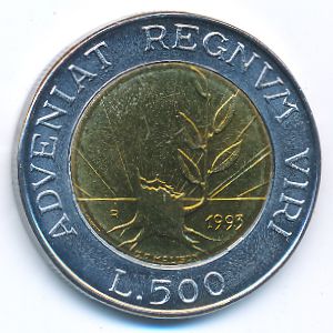 San Marino, 500 lire, 1993