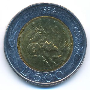 San Marino, 500 lire, 1994