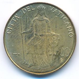 Ватикан, 20 лир (1980 г.)