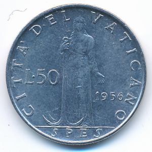Ватикан, 50 лир (1956 г.)