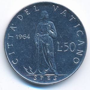 Ватикан, 50 лир (1964 г.)