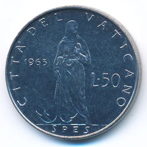 Ватикан, 50 лир (1963 г.)