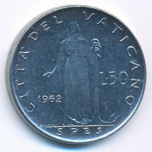 Ватикан, 50 лир (1962 г.)
