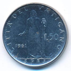 Vatican City, 50 lire, 1961