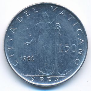 Ватикан, 50 лир (1960 г.)