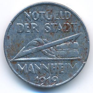 Mannheim, 5 пфеннигов, 1919