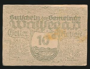 Нотгельды Австрии, 10 геллеров (1920 г.)