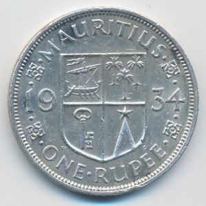 Маврикий, 1 рупия (1934 г.)