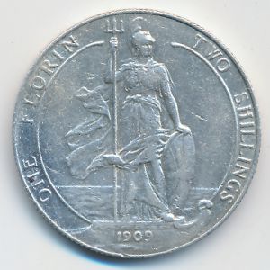 Великобритания, 1 флорин (1909 г.)