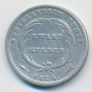 Нидерландская Индия, 1/4 гульдена (1834 г.)