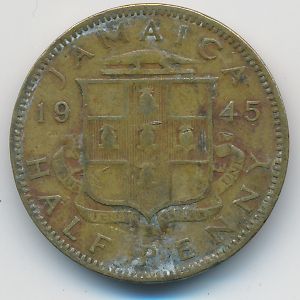 Ямайка, 1/2 пенни (1945 г.)