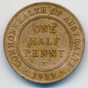Австралия, 1/2 пенни (1939 г.)