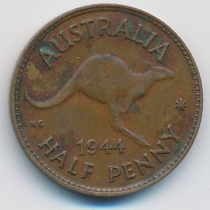 Австралия, 1/2 пенни (1944 г.)