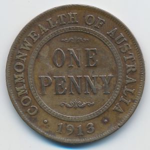 Австралия, 1 пенни (1913 г.)