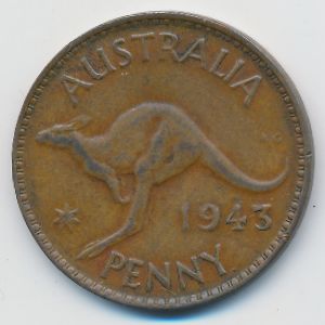 Австралия, 1 пенни (1943 г.)