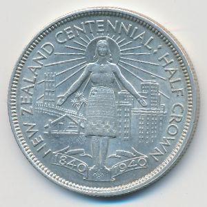 Новая Зеландия, 1/2 кроны (1940 г.)