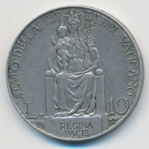 Ватикан, 10 лир (1937 г.)