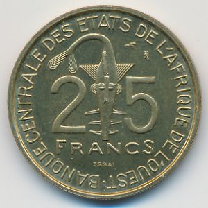 Западная Африка, 25 франков (1970 г.)