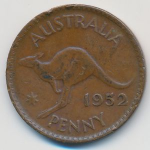 Австралия, 1 пенни (1952 г.)