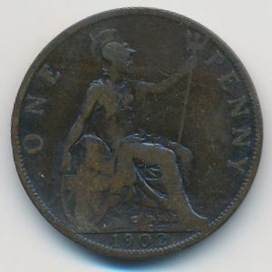 Великобритания, 1 пенни (1902 г.)