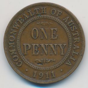 Австралия, 1 пенни (1911 г.)