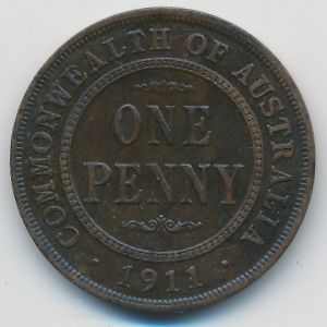 Австралия, 1 пенни (1911 г.)