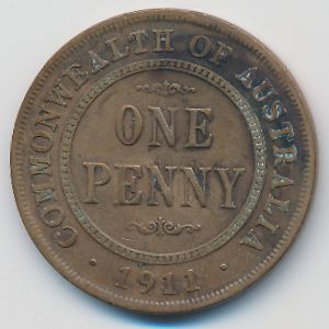 Австралия, 1 пенни (1911 г.)