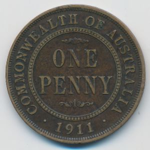 Австралия, 1 пенни (1911 г.)
