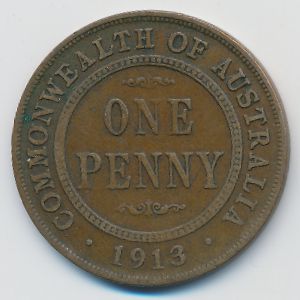 Австралия, 1 пенни (1913 г.)