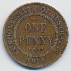 Австралия, 1 пенни (1913 г.)