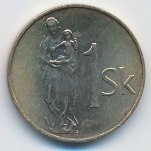 Словакия, 1 крона (2007 г.)