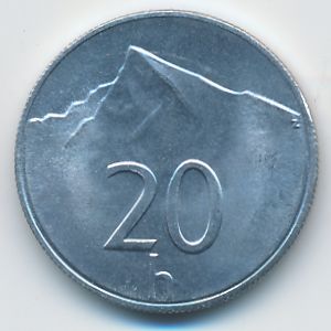 Словакия, 20 гелеров (2001 г.)