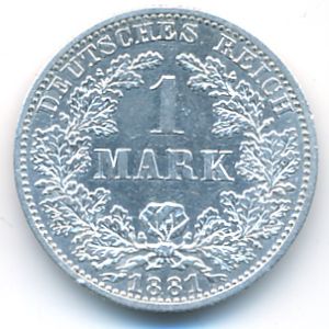 Германия, 1 марка (1881 г.)
