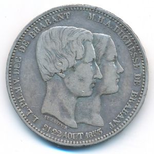 Бельгия, 5 франков (1853 г.)