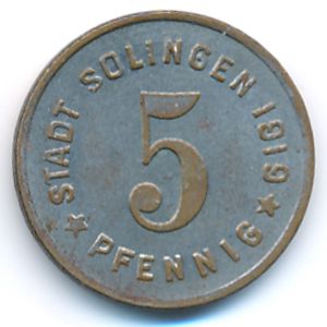 Золинген., 5 пфеннигов (1919 г.)