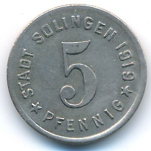 Золинген., 5 пфеннигов (1919 г.)