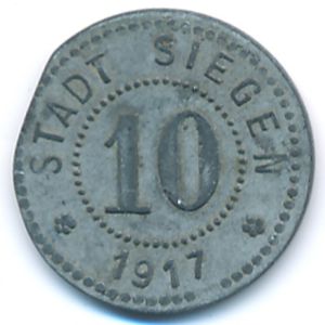 Зиген., 10 пфеннигов (1917 г.)