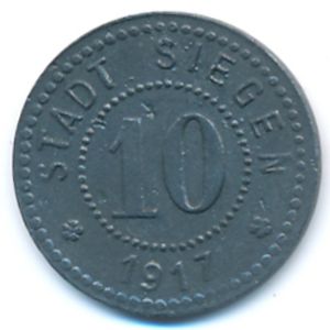 Зиген., 10 пфеннигов (1917 г.)