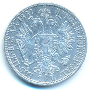 Австрия, 1 флорин (1887 г.)