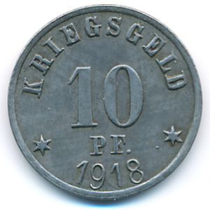 Грюнберг., 10 пфеннигов (1918 г.)