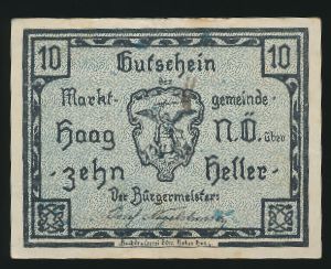 Нотгельды Австрии, 10 геллеров (1920 г.)