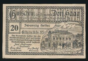 Нотгельды Австрии, 20 геллеров (1920 г.)