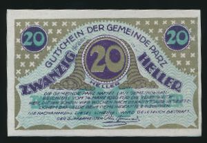 Нотгельды Австрии, 20 геллеров (1920 г.)